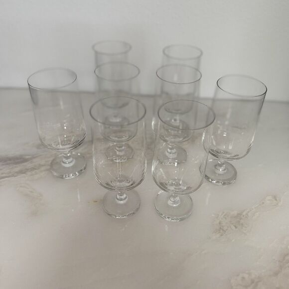 Set (8) Rosenthal Crystal Germany MCM Heavy Bottom Cocktail Water Glasses Clear - Picture 5 of 9